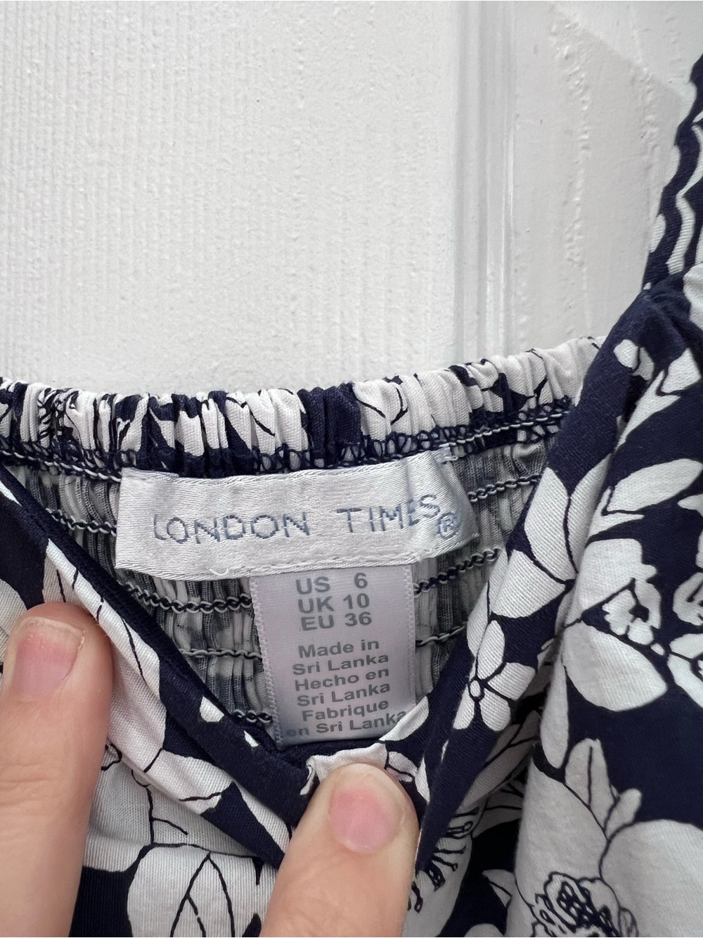 London Times Navy and White Floral Maxi Dress - Picture 5 of 5